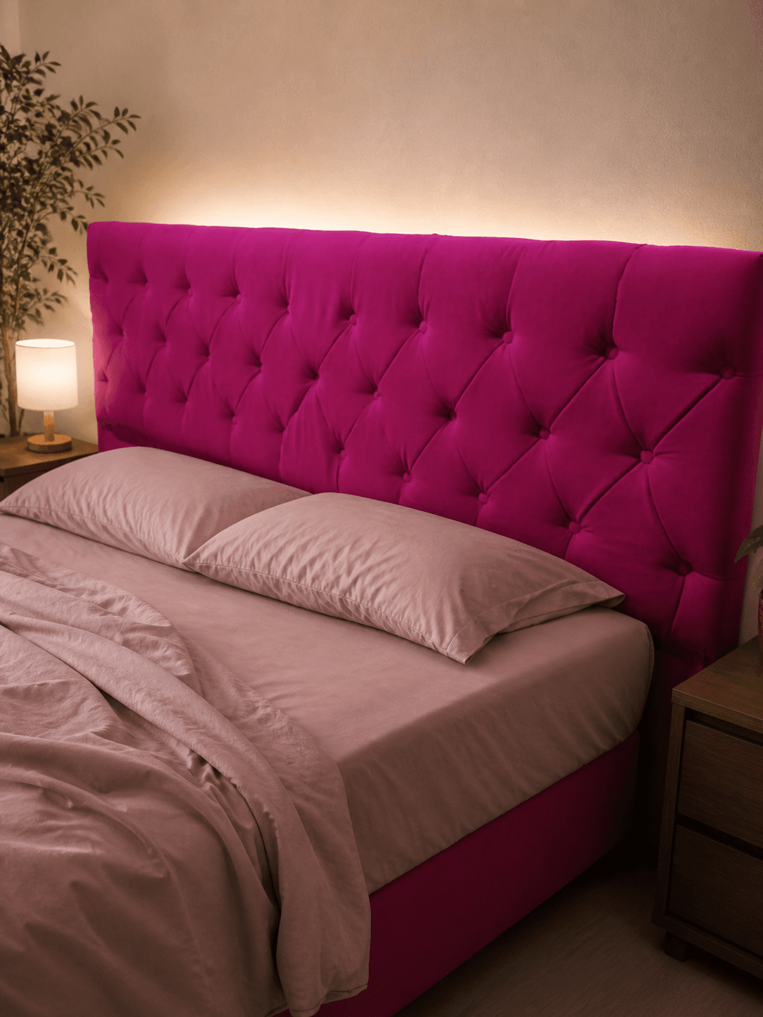 Cabeceira de cama box botoada elegante